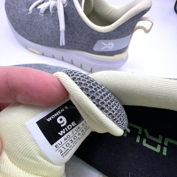 KURU Flex Via Athletic Sneaker Size 9 Wide Dove Gray / Pale Lime (80583) Size 40 - Picture 13 of 15
